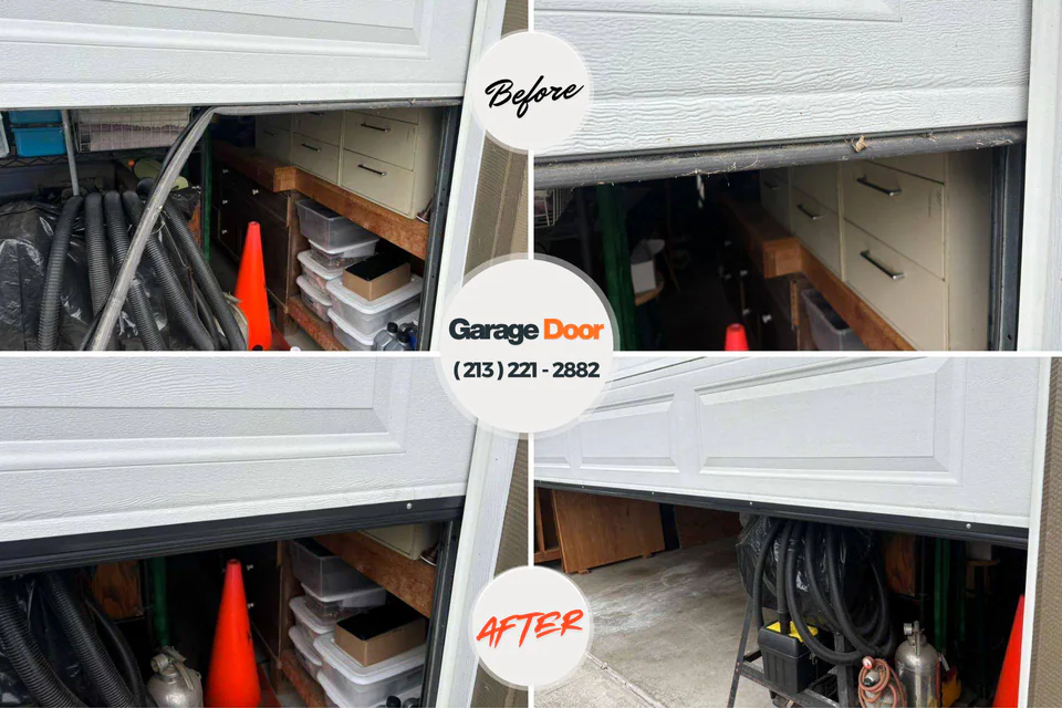 Before and after: garage door repair Heartland, TX